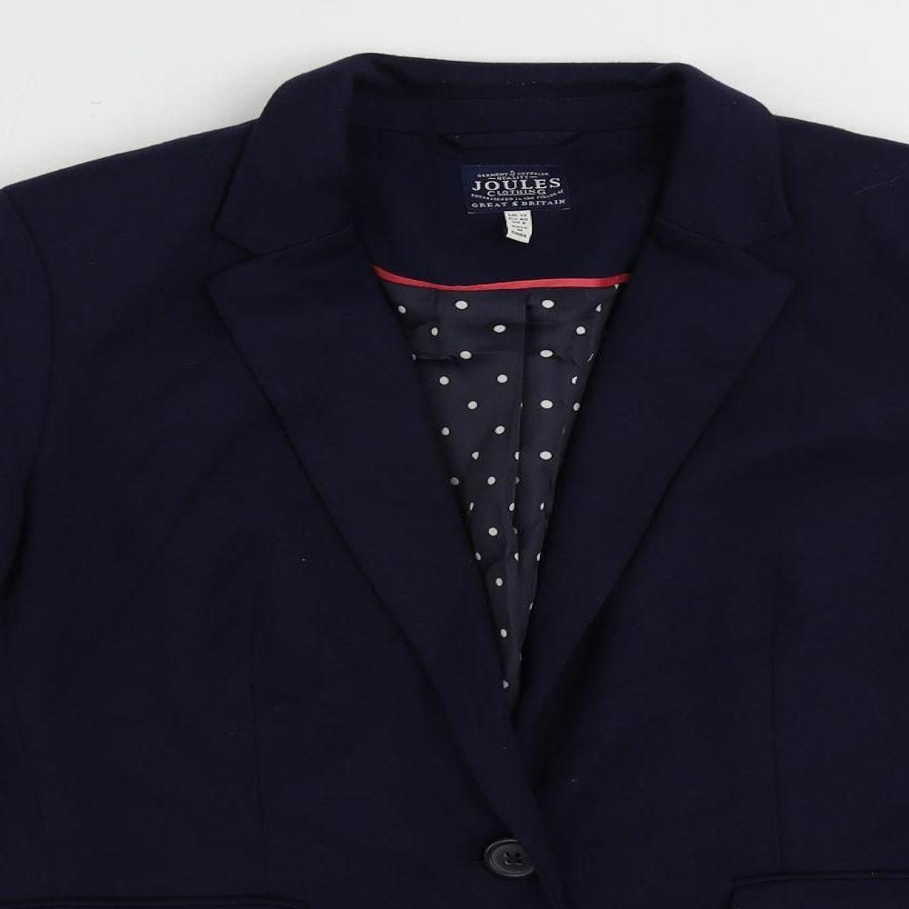 Joules Womens Blue Jacket Blazer Size 12 Button