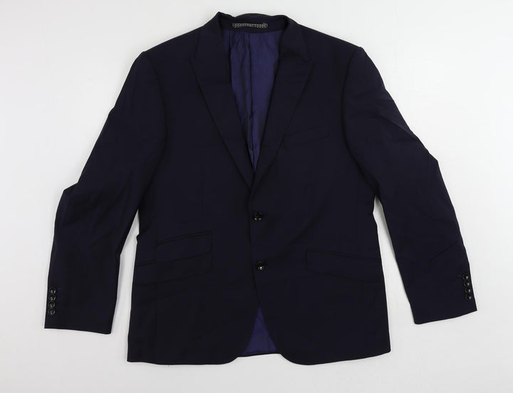 Autograph Mens Blue Wool Jacket Suit Jacket Size 40 Regular