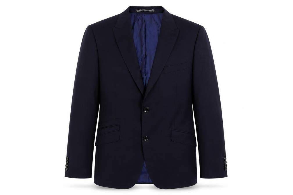 Front view of Autograph men’s blue wool jacket suit jacket, size 40, regular
