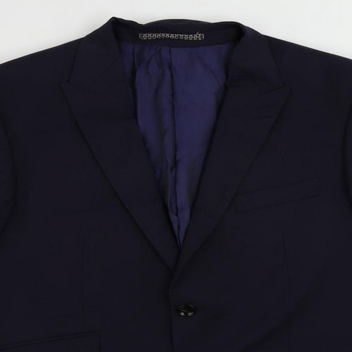 Autograph Mens Blue Wool Jacket Suit Jacket Size 40 Regular