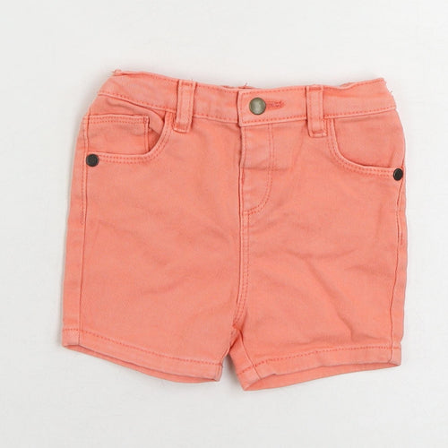 Marks and Spencer Baby Pink Cotton Cropped Jeans Size 9-12 Months Zip