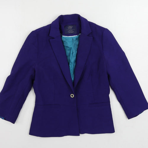 Zara Womens Purple Jacket Blazer Size M Button