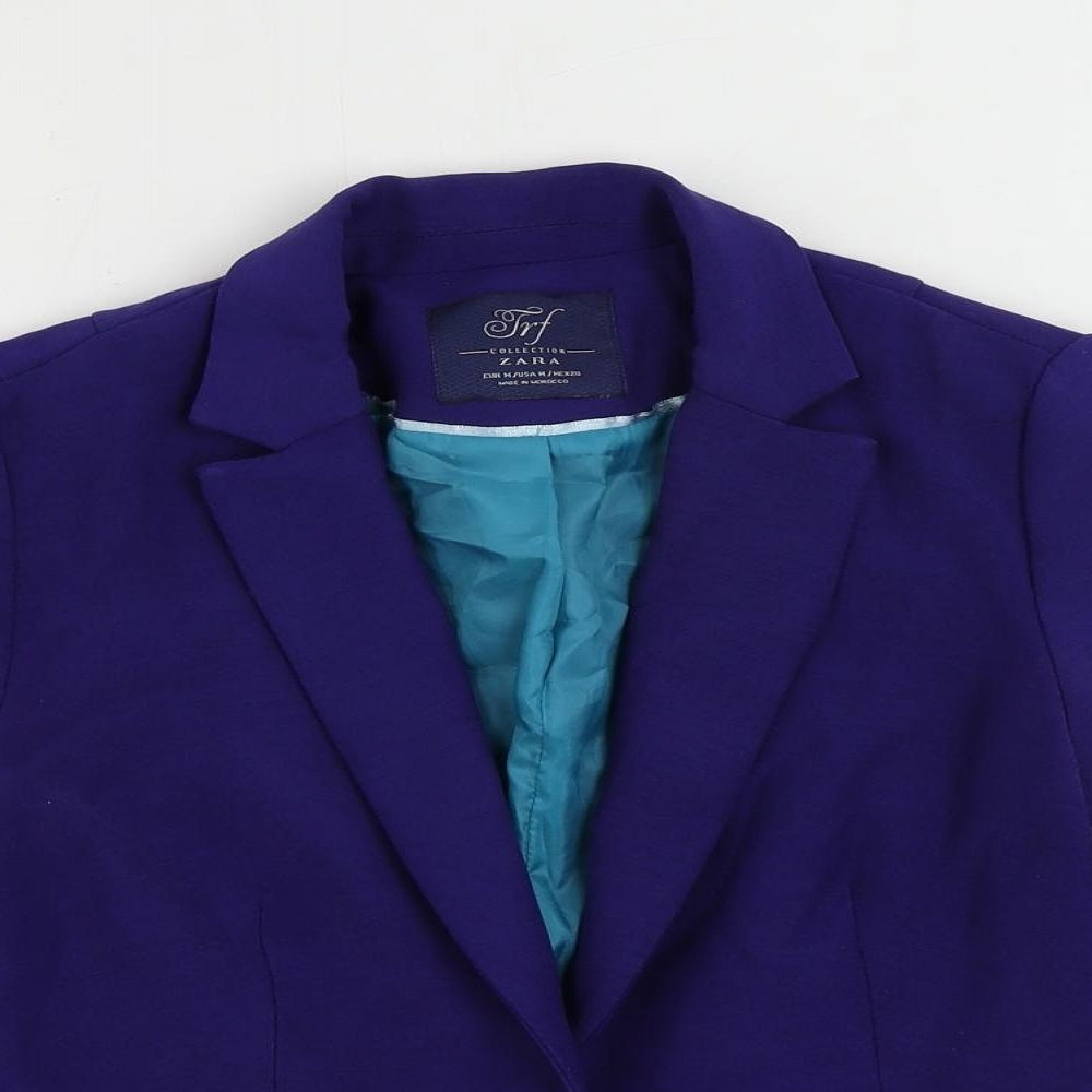 Zara Womens Purple Jacket Blazer Size M Button