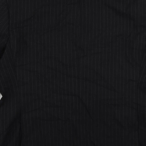 Marks and Spencer Mens Black Striped Wool Jacket Suit Jacket Size 42 Regular