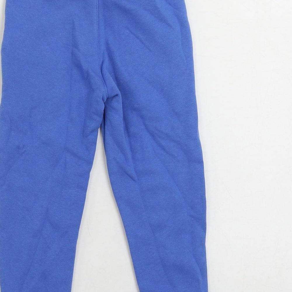 Marks and Spencer Boys Blue Cotton Jogger Trousers Size 2-3 Years Regular Drawstring - Pockets