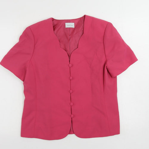 Victoria Layne Womens Pink Jacket Blazer Size 14 Button
