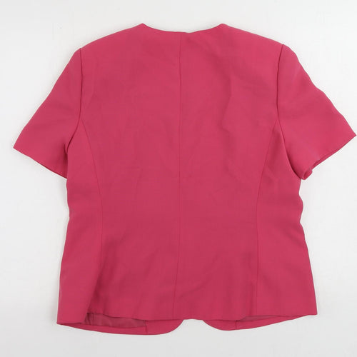 Victoria Layne Womens Pink Jacket Blazer Size 14 Button