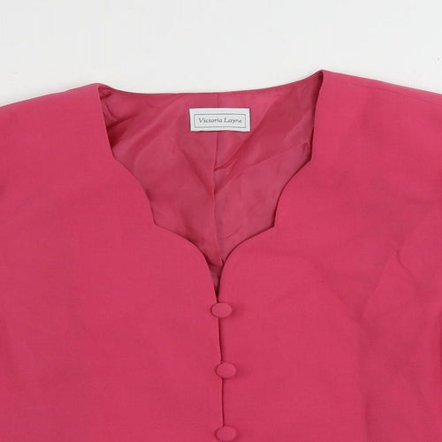 Victoria Layne Womens Pink Jacket Blazer Size 14 Button