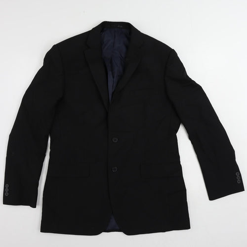 Debenhams Mens Black Polyester Jacket Suit Jacket Size 40 Regular