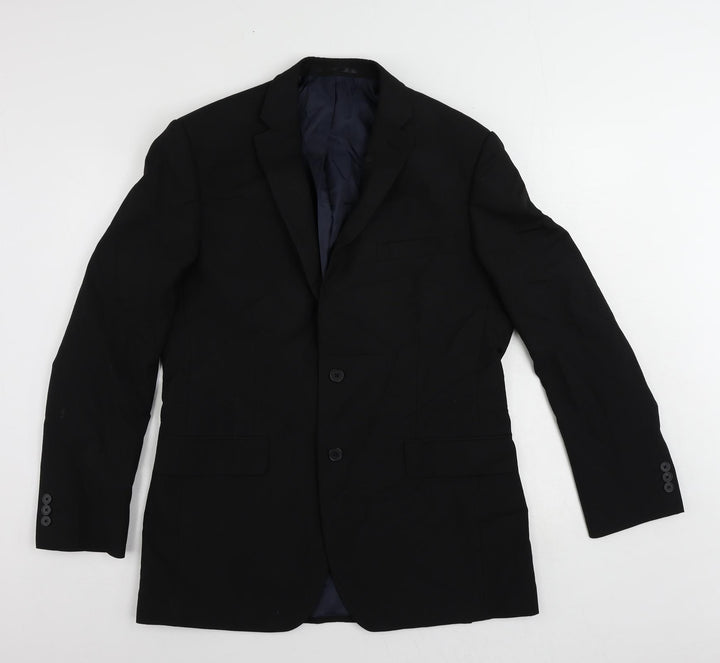 Debenhams Mens Black Polyester Jacket Suit Jacket Size 40 Regular