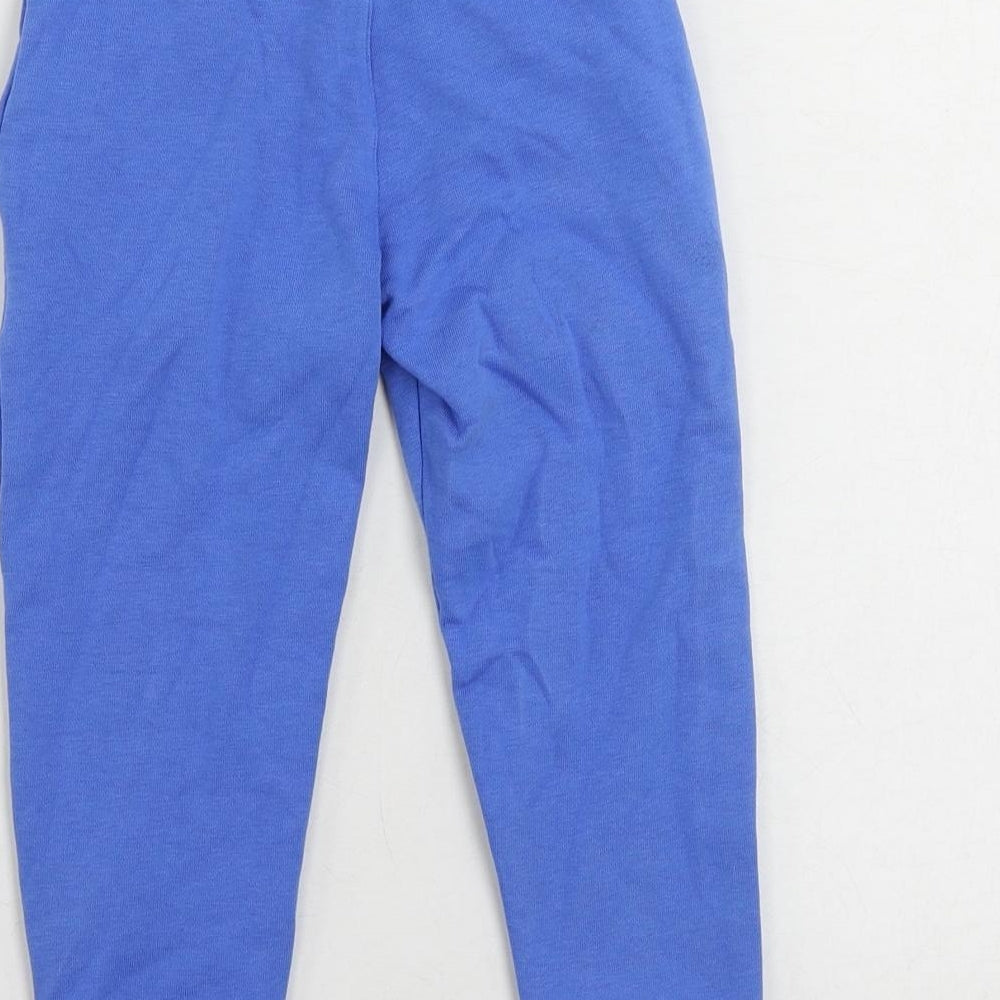 Marks and Spencer Boys Blue Cotton Jogger Trousers Size 3-4 Years Regular Drawstring - Pockets