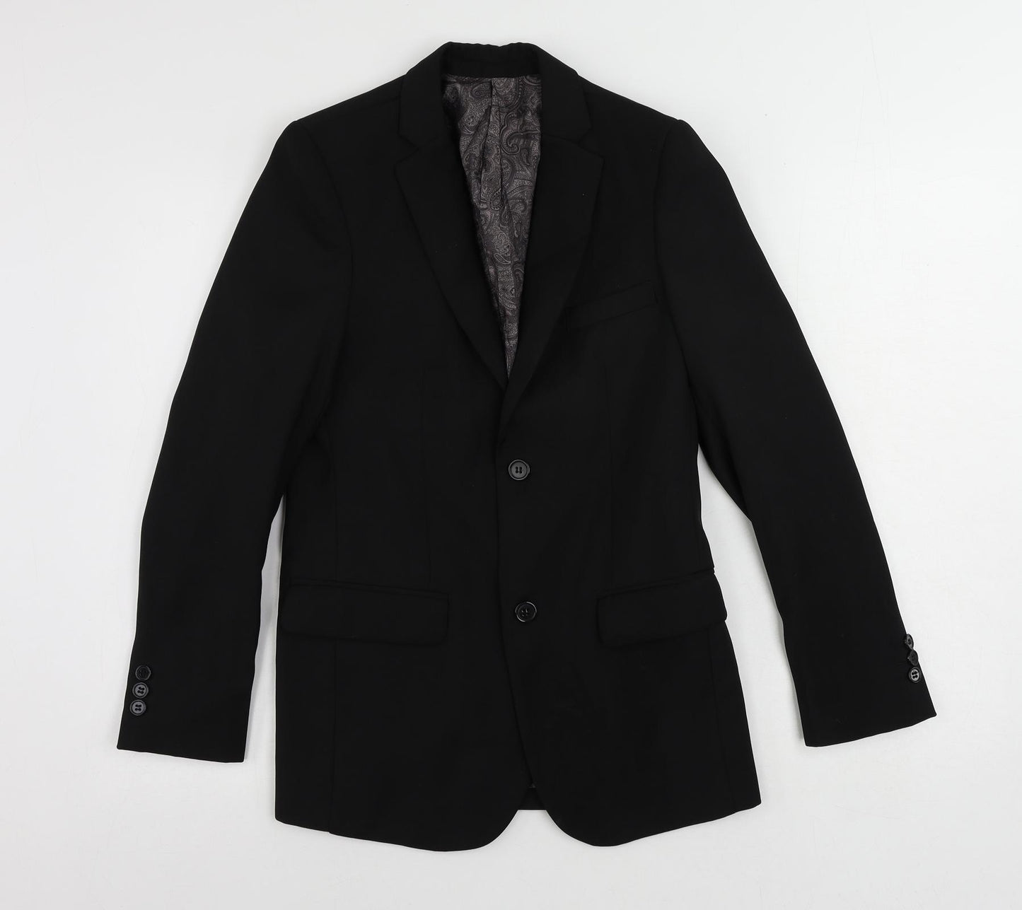 Paisley of London Boys Black Jacket Blazer Size 13 Years Button