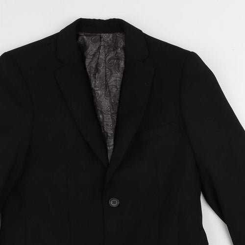 Paisley of London Boys Black Jacket Blazer Size 13 Years Button