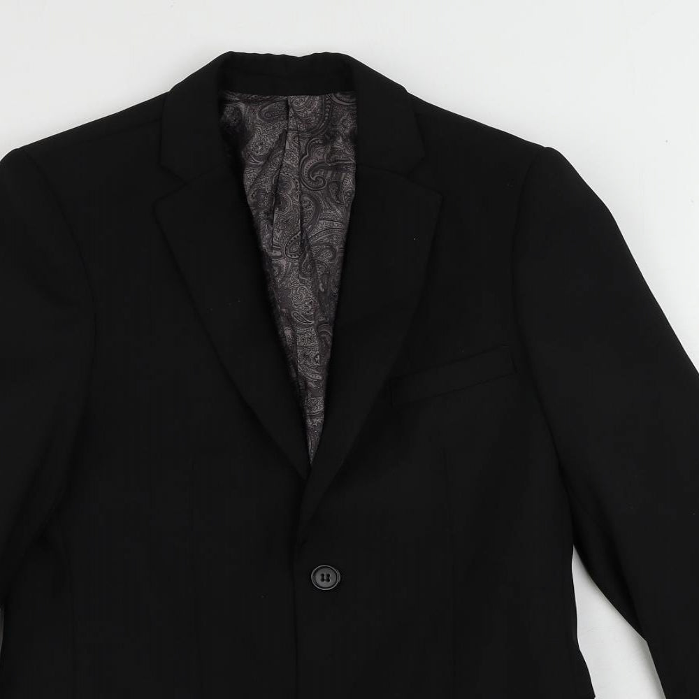 Paisley of London Boys Black Jacket Blazer Size 13 Years Button