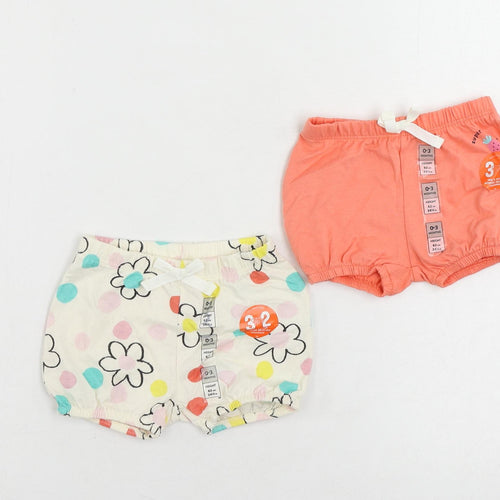 Marks and Spencer Baby Ivory Floral Cotton Shorts Set Outfit/Set Size 0-3 Months