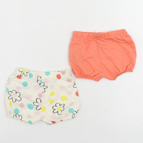 Marks and Spencer Baby Ivory Floral Cotton Shorts Set Outfit/Set Size 0-3 Months
