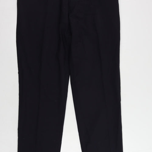 Dwyers & Co Mens Blue Wool Dress Pants Trousers Size 38 in L30 in Regular Zip