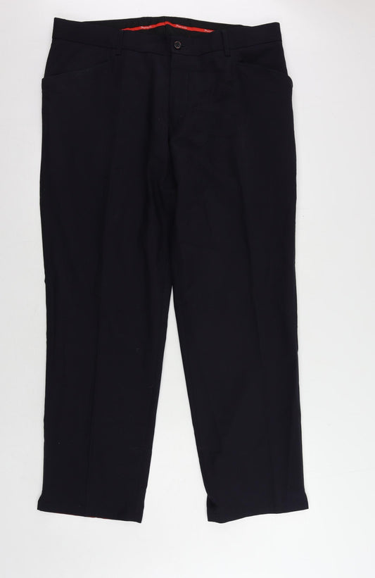 Dwyers & Co Mens Blue Wool Dress Pants Trousers Size 38 in L30 in Regular Zip