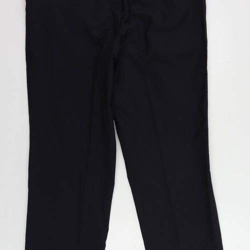 Dwyers & Co Mens Blue Wool Dress Pants Trousers Size 38 in L30 in Regular Zip