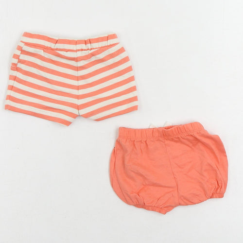 Marks and Spencer Baby Pink Striped Cotton Shorts Set Outfit/Set Size 0-3 Months