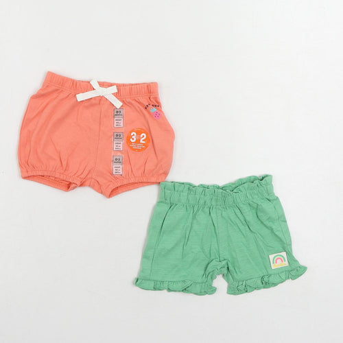 Marks and Spencer Baby Green Cotton Shorts Set Outfit/Set Size 0-3 Months