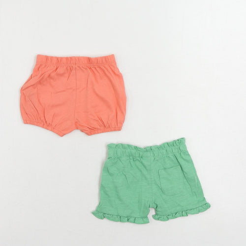 Marks and Spencer Baby Green Cotton Shorts Set Outfit/Set Size 0-3 Months