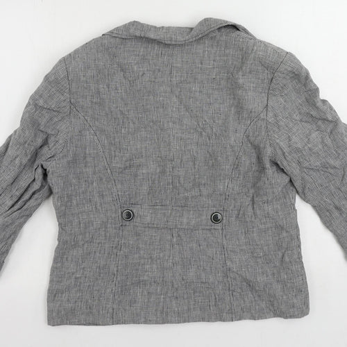 Alex & Co. Womens Grey Geometric Jacket Blazer Size 16 Button