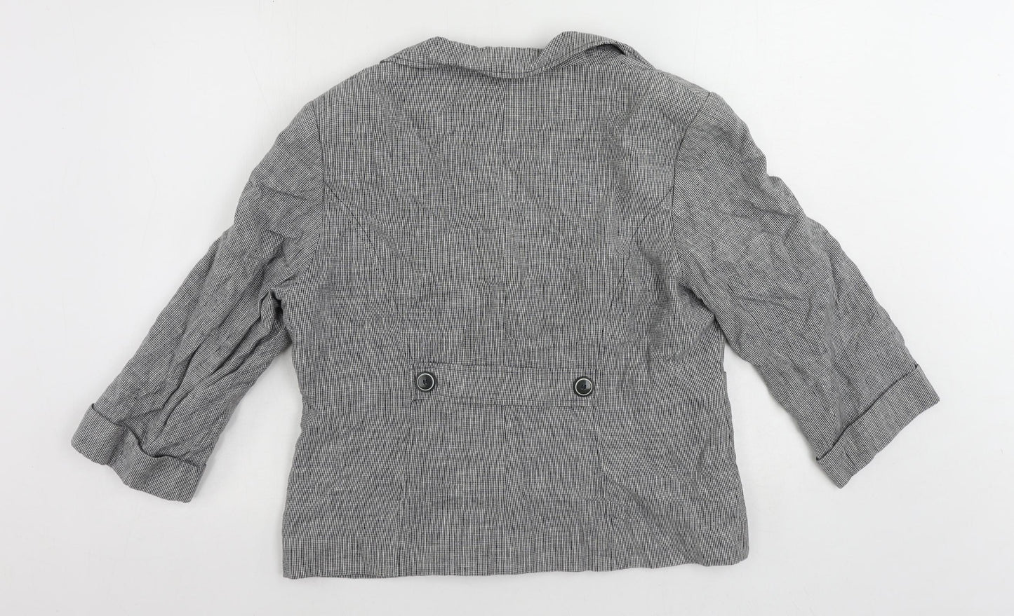 Alex & Co. Womens Grey Geometric Jacket Blazer Size 16 Button