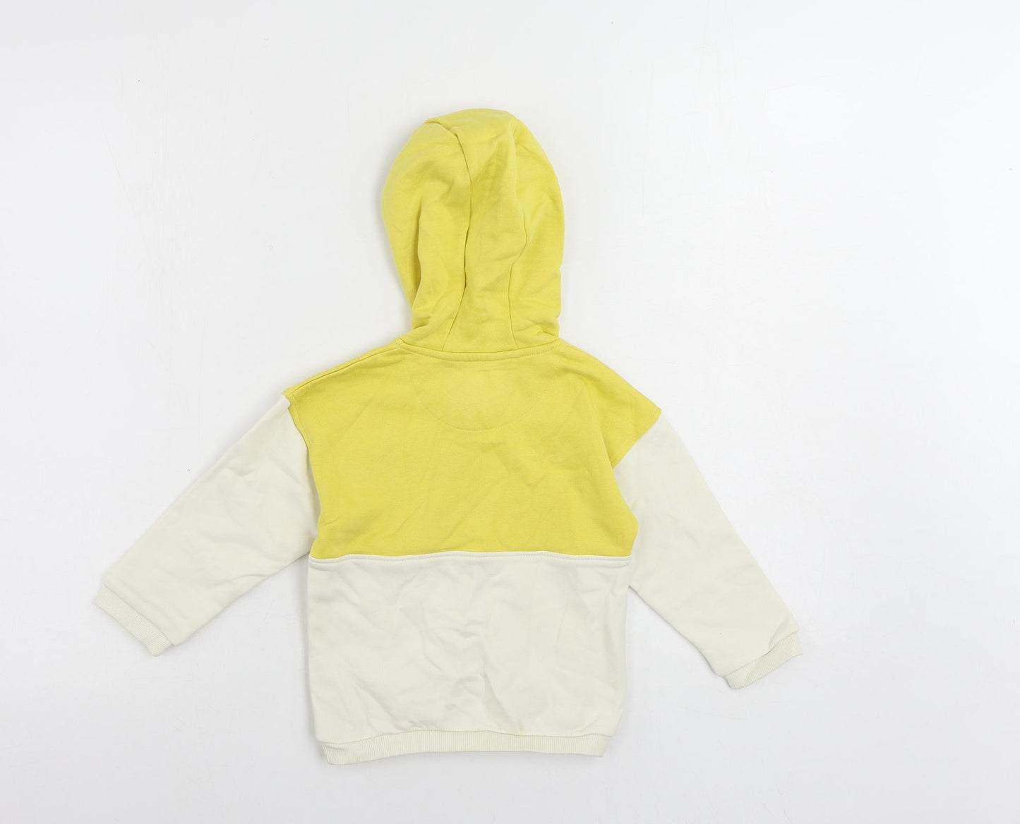 Marks and Spencer Baby Yellow Cotton Full Zip Jumper Size 18-24 Months Zip - Hoodie