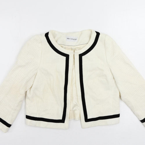 Autograph Womens Ivory Jacket Size 10 Hook & Eye - Contrasting Trim