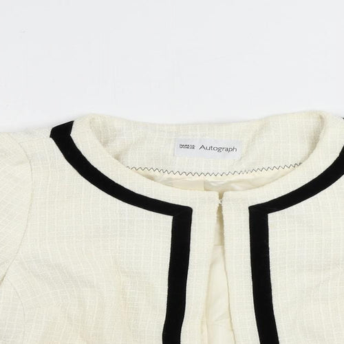 Autograph Womens Ivory Jacket Size 10 Hook & Eye - Contrasting Trim