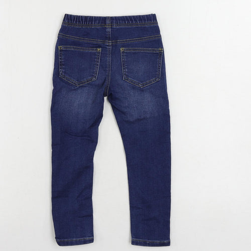 Marks and Spencer Girls Blue Cotton Jegging Jeans Size 3-4 Years Regular - Elastic Waist