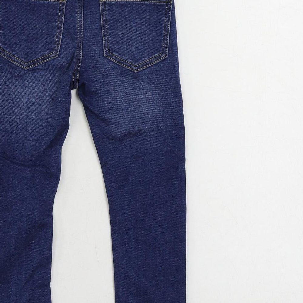 Marks and Spencer Girls Blue Cotton Jegging Jeans Size 3-4 Years Regular - Elastic Waist