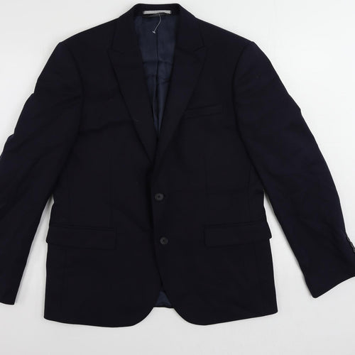 Marks and Spencer Mens Blue Wool Jacket Suit Jacket Size 42 Regular