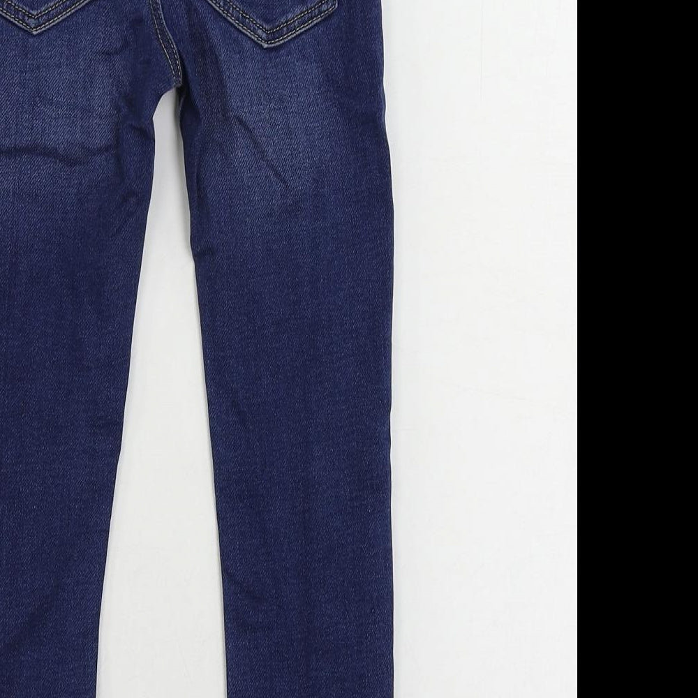Marks and Spencer Girls Blue Cotton Jegging Jeans Size 5-6 Years Regular - Elastic Waist