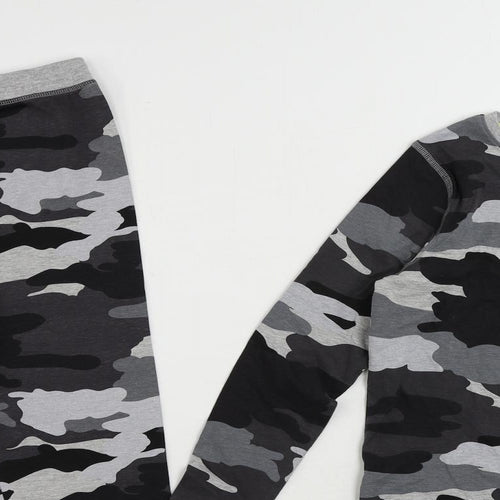Marks and Spencer Boys Grey Camouflage Cotton Pyjama Set Size 8-9 Years Pullover
