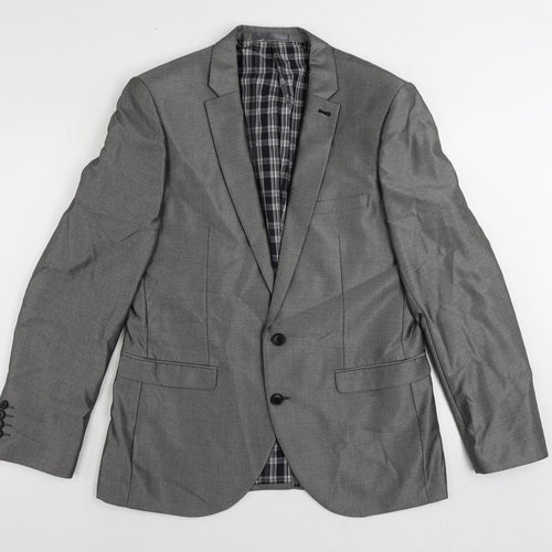NEXT Mens Grey Polyester Jacket Suit Jacket Size 42 Regular