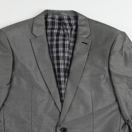 NEXT Mens Grey Polyester Jacket Suit Jacket Size 42 Regular
