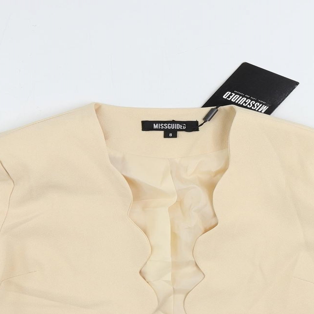 Missguided Womens Ivory Jacket Blazer Size 8 - Open