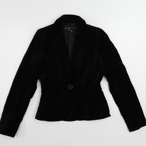 Zara Womens Black Jacket Blazer Size S Button