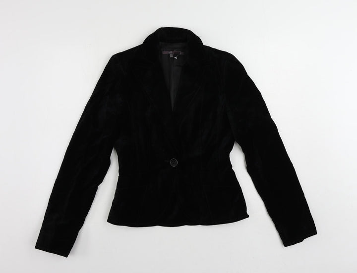 Zara Womens Black Jacket Blazer Size S Button