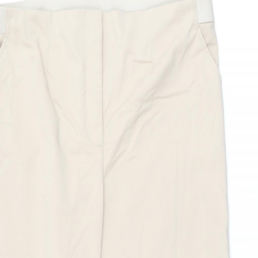 Marks and Spencer Womens Beige Cotton Cropped Trousers Size 22 L21.5 in Regular
