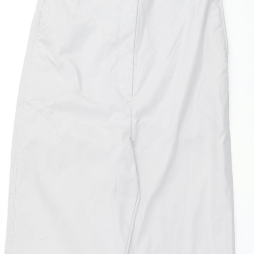 Marks and Spencer Womens Grey Cotton Chino Trousers Size 6 L27.5 in Regular Zip