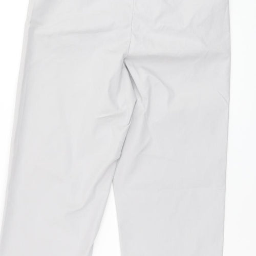 Marks and Spencer Womens Grey Cotton Chino Trousers Size 6 L27.5 in Regular Zip