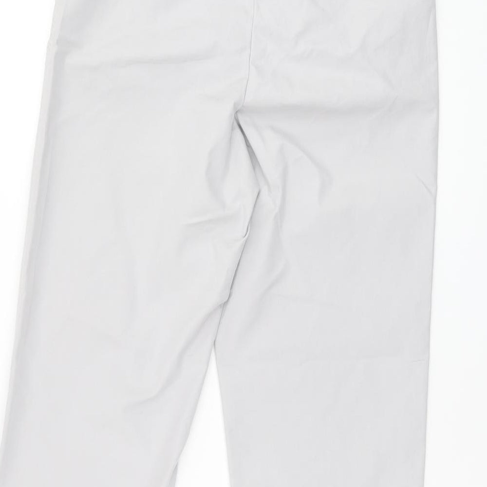 Marks and Spencer Womens Grey Cotton Chino Trousers Size 6 L27.5 in Regular Zip