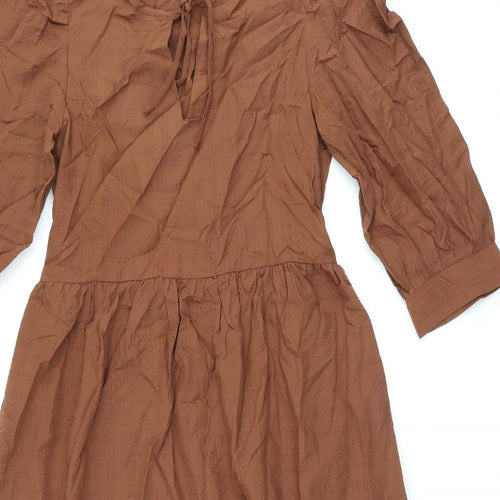 Marks and Spencer Womens Brown Modal A-Line Size 6 V-Neck Tie
