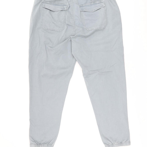 Marks and Spencer Womens Grey Cotton Tapered Jeans Size 20 L27.5 in Regular Zip
