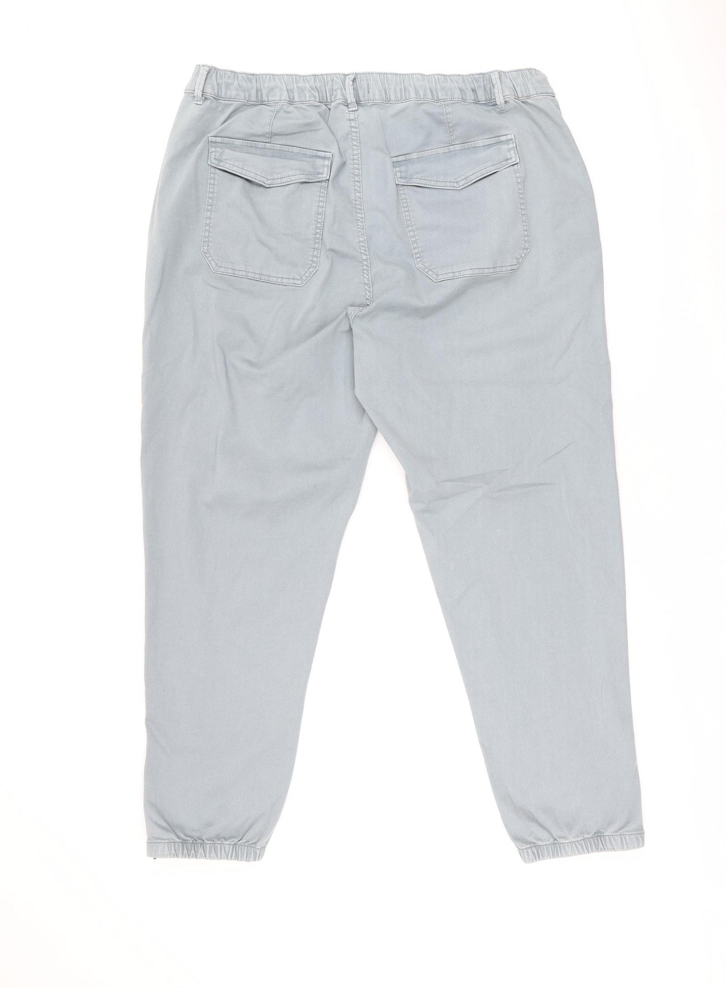 Marks and Spencer Womens Grey Cotton Tapered Jeans Size 20 L27.5 in Regular Zip