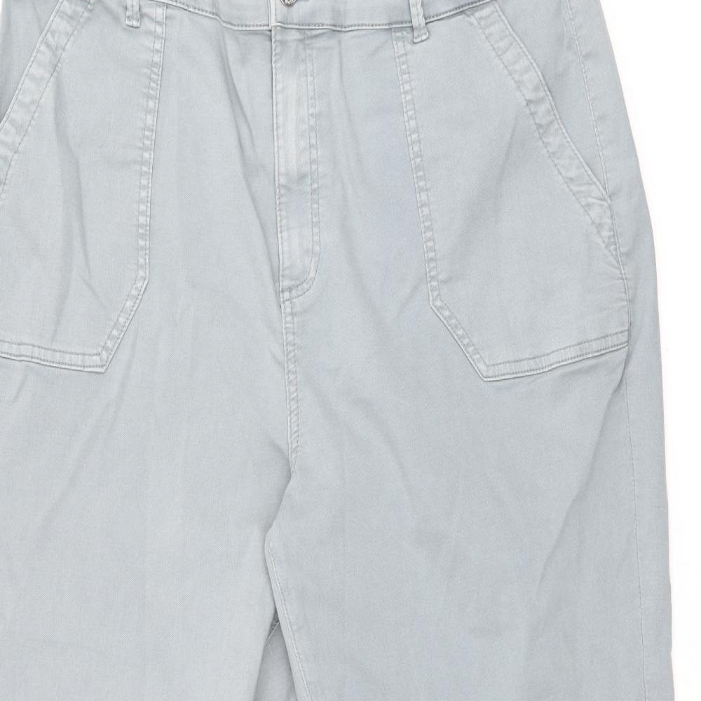Marks and Spencer Womens Grey Cotton Tapered Jeans Size 20 L27.5 in Regular Zip