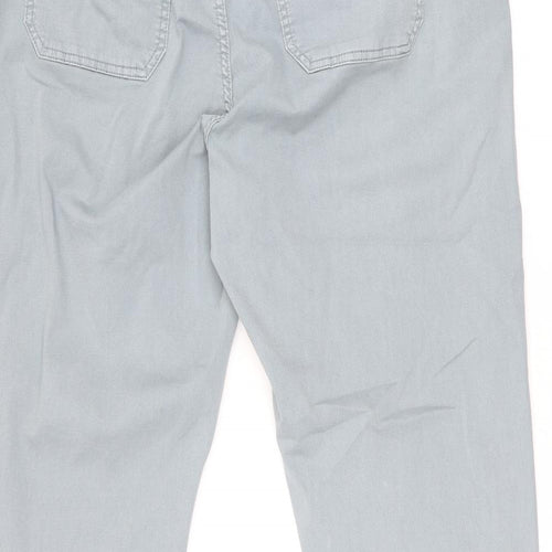 Marks and Spencer Womens Grey Cotton Tapered Jeans Size 20 L27.5 in Regular Zip